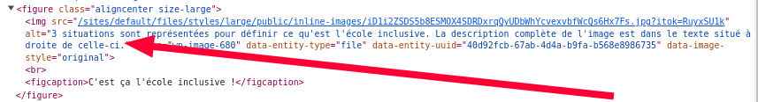 Le code HTML de l'image avec une alternative textuelle